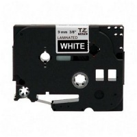 Brother TZ325 3/8in Labeling Tape (26.2ft, White on Black)