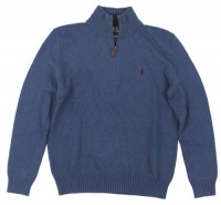 Polo Ralph Lauren Men's Cotton Half-Zip Sweater (Small, Blue) Polo Ralph Lauren Men's Cotton Half-Zip Sweater (Small, Blue)