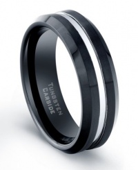 CleverEve Tungsten Carbide Ring 7 mm Black Plated Polished Center Comfort Fit Size 12 CleverEve Tungsten Carbide Ring 7 mm Black Plated Polished Center Comfort Fit Size 12