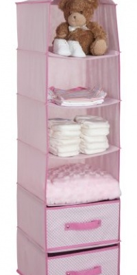 Delta 6 Shelf Storage with 2 Drawers, Pink Delta 6 Shelf Storage with 2 Drawers, Pink