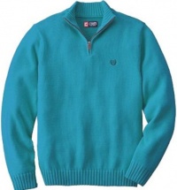 Ralph Lauren CHAPS Mens 1/4 Zip Cotton Knit Sweater Medium 38-40 Blue Turquoise Ralph Lauren CHAPS Mens 1/4 Zip Cotton Knit Sweater Medium 38-40 Blue Turquoise