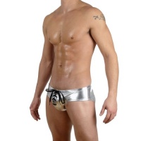 Men's New Liquid Metallic Football Bikini Swimsuit By Gary Majdell Sport