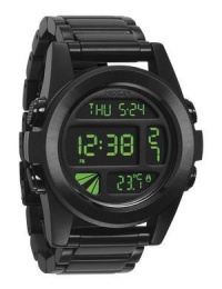 Nixon Unit SS Watch All Black/Green, One Size Nixon Unit SS Watch All Black/Green, One Size