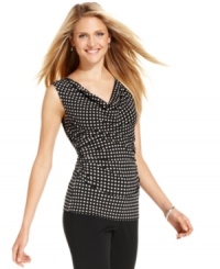 This petite dot-print top from Alfani is one you'll wear again and again--super stylish with a blazer or worn all on its own! This petite dot-print top from Alfani is one you'll wear again and again--super stylish with a blazer or worn all on its own!