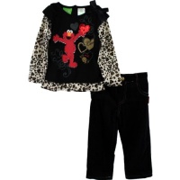 Sesame Street Toddler Girls Elmo Leopard Print 2 Piece Pant Set Sesame Street Toddler Girls Elmo Leopard Print 2 Piece Pant Set