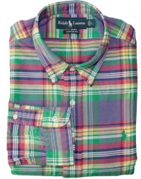 Polo Ralph Lauren Custom-Fit Washed Plaid Oxford Polo Ralph Lauren Custom-Fit Washed Plaid Oxford