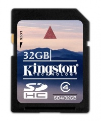 Kingston 32 GB Class 4 SDHC Flash Memory Card SD4/32GB