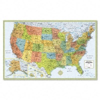 Rand McNally Laminated Wall Map, US, 32in. x 50in. Rand McNally Laminated Wall Map, US, 32in. x 50in.