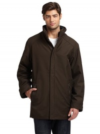 THE LOOKBreathable water and wind-resistant fabricStand collarZip and snap closureDual welt and zip pocketsInner pocketsZip-out removable liningTHE FITAbout 33 from shoulder to hemTHE MATERIALShell: nylonTrim: wool/cashmereCARE & ORIGINDry cleanImported THE LOOKBreathable water and wind-resistant fabricStand collarZip and snap closureDual welt and zip pocketsInner pocketsZip-out removable liningTHE FITAbout 33 from shoulder to hemTHE MATERIALShell: nylonTrim: wool/cashmereCARE & ORIGINDry cleanImported
