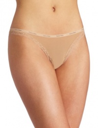 Calvin Klein Women's Bottom's Up Thong, Buff, Small Calvin Klein Women's Bottom's Up Thong, Buff, Small