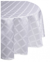 Lenox Laurel Leaf 90-Inch Round Tablecloth, White Lenox Laurel Leaf 90-Inch Round Tablecloth, White