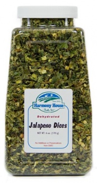 Harmony House Foods, Dried Jalapeno, Diced, 6 Ounce Quart Size Jar Harmony House Foods, Dried Jalapeno, Diced, 6 Ounce Quart Size Jar