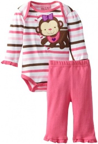 Carter's Watch the Wear Baby-Girls Newborn Monkey Bodysuit Pant Set, Dark Pink, 3-6 Months Carter's Watch the Wear Baby-Girls Newborn Monkey Bodysuit Pant Set, Dark Pink, 3-6 Months