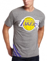 Los Angeles Lakers Grey adidas Originals Big Stripes Tri-Blend T-Shirt Los Angeles Lakers Grey adidas Originals Big Stripes Tri-Blend T-Shirt