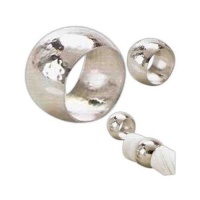 Elegance Hammered 1-1/2-Inch Stainless Steel Napkin Ring, Set Of 4 Elegance Hammered 1-1/2-Inch Stainless Steel Napkin Ring, Set Of 4
