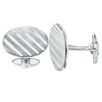 Dolan Bullock Sterling Silver Diagonal Pattern Oval Cuff Links Dolan Bullock Sterling Silver Diagonal Pattern Oval Cuff Links