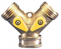Nelson 50312 Brass Dual Outlet Hose Adapter Nelson 50312 Brass Dual Outlet Hose Adapter