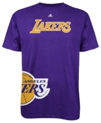 GO TEAM! Show off your fave basketball's team and colors in this LA Lakers tee by adidas. GO TEAM! Show off your fave basketball's team and colors in this LA Lakers tee by adidas.