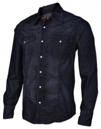 True Religion Brand Jeans Men's Rocky Stretch Corduroy Western Shirt-Black True Religion Brand Jeans Men's Rocky Stretch Corduroy Western Shirt-Black