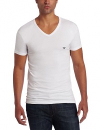 Emporio Armani Men's Eagle V-Neck Tee, White, Large Emporio Armani Men's Eagle V-Neck Tee, White, Large