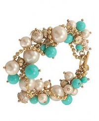 Carolee Bracelet, Gold-Tone Glass Pearl Beaded Cluster Bracelet Carolee Bracelet, Gold-Tone Glass Pearl Beaded Cluster Bracelet