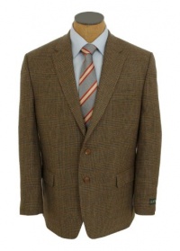 Ralph Lauren Mens Brown Plaid Wool Sport Coat Jacket