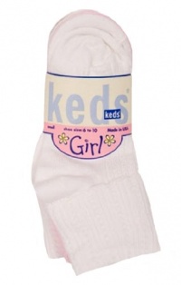 Keds Little Kid Girls 3 Pack White Pink Scalloped Dress Socks Keds Little Kid Girls 3 Pack White Pink Scalloped Dress Socks