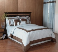 Blue and Chocolate Hotel Spa Collection Duvet Cover 6 piece Bedding Set - King Size Blue and Chocolate Hotel Spa Collection Duvet Cover 6 piece Bedding Set - King Size