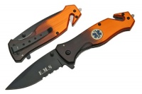 RITE EDGE - Assisted Open EMS FOLDING KNIFE W/ CLIP, Seatbelt Cutter and Glass Breaker