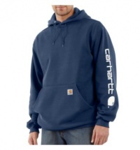 Carhartt Men's Big-Tall Midweight Signature Sleeve Logo Hooded Sweatshirt Carhartt Men's Big-Tall Midweight Signature Sleeve Logo Hooded Sweatshirt