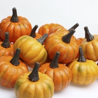 Realistic Fall Mini Artificial Pumpkins - Package of 16 Pumpkins Realistic Fall Mini Artificial Pumpkins - Package of 16 Pumpkins