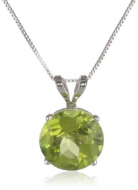 10k Gold Round Gemstone Pendant Necklace (8mm) 10k Gold Round Gemstone Pendant Necklace (8mm)
