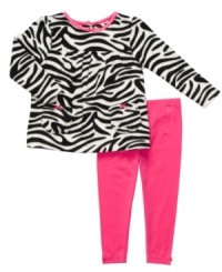 She'll be jungle jolly in this fun zebra print microfleece top with matching solid leggings by Carter's. She'll be jungle jolly in this fun zebra print microfleece top with matching solid leggings by Carter's.