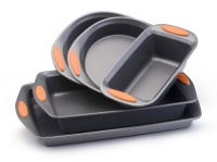 Rachael Ray Oven Lovin' Non-Stick 5-Piece Bakeware Set, Orange Rachael Ray Oven Lovin' Non-Stick 5-Piece Bakeware Set, Orange
