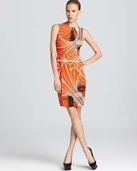 Welcome spring in a bloom of florals. This Vera Wang printed dress in stretch crepe is fresh and vibrant for the season, perfect for your next brunch date with the girls. Welcome spring in a bloom of florals. This Vera Wang printed dress in stretch crepe is fresh and vibrant for the season, perfect for your next brunch date with the girls.