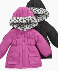 Cute accents on this cozy coat from First Impressions make it a sweet style you'll love putting her in. Cute accents on this cozy coat from First Impressions make it a sweet style you'll love putting her in.