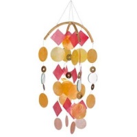 Asli Arts Collection C204 Yellow, Gold, Red Capiz Chime Asli Arts Collection C204 Yellow, Gold, Red Capiz Chime