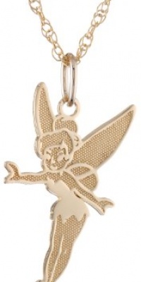 Disney Tinker Bell Girl's 14k Pendant Necklace and Gold Filled Chain