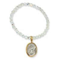 3 MM Gold-tone & Silver-tone Guardian Angel Stretch Bracelet - stretch - Vatican Library Religious Collection 3 MM Gold-tone & Silver-tone Guardian Angel Stretch Bracelet - stretch - Vatican Library Religious Collection