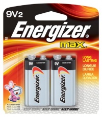 Energizer Max Alkaline 9 Volt Battery 522, 2-Count Energizer Max Alkaline 9 Volt Battery 522, 2-Count