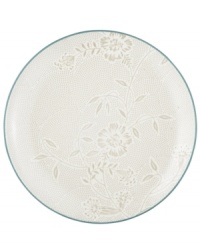 A fresh twist on a Noritake favorite, the Colorwave Turquoise Bloom dinner plate offers the same sleek style and durability as the original dinnerware pattern but with a pretty floral print. A fresh twist on a Noritake favorite, the Colorwave Turquoise Bloom dinner plate offers the same sleek style and durability as the original dinnerware pattern but with a pretty floral print.