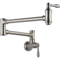 Delta 1177LF-SS Pot Filler Faucet - Wall Mount, Stainless Delta 1177LF-SS Pot Filler Faucet - Wall Mount, Stainless