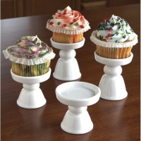 Cute Glass Ceramic Cupcake Pedestal Mini Centerpiece Stands Set Of 4 Cute Glass Ceramic Cupcake Pedestal Mini Centerpiece Stands Set Of 4