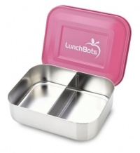 LunchBots Duo Stainless Steel Food Container, Pink LunchBots Duo Stainless Steel Food Container, Pink