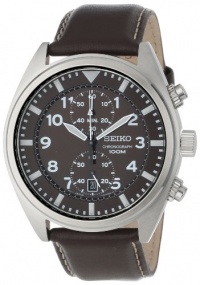 Seiko Men's SNN241 Stainless Steel and Leather Brown Dial Watch Seiko Men's SNN241 Stainless Steel and Leather Brown Dial Watch