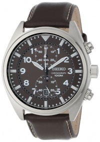 Seiko Men's SNN241 Stainless Steel and Leather Brown Dial Watch