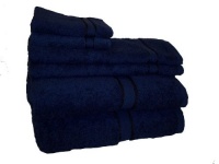 Prestige 100-Percent Egyptian Cotton With Rayon Dobby 6-Piece Towel Set, Navy Prestige 100-Percent Egyptian Cotton With Rayon Dobby 6-Piece Towel Set, Navy