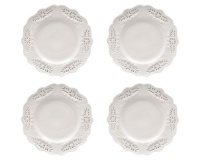 Gracie China, Victorian Rose Collection, 8-Inch Dessert Plate, White Fine Porcelain, Set of 4 Gracie China, Victorian Rose Collection, 8-Inch Dessert Plate, White Fine Porcelain, Set of 4