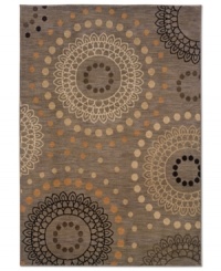 Dream weaver. The Pinwheel area rug from Sphinx incorporates a soothing, earthy palette with a few pops of sweet color all in a mesmerizing and detailed design. Woven of durable, long nylon fibers that also offer a soft hand, it serves to enliven any space with beautiful movement. Dream weaver. The Pinwheel area rug from Sphinx incorporates a soothing, earthy palette with a few pops of sweet color all in a mesmerizing and detailed design. Woven of durable, long nylon fibers that also offer a soft hand, it serves to enliven any space with beautiful movement.