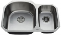 Kraus KBU23 32-Inch Undermount 70/30 Double Bowl 16 gauge Kitchen Sink, Stainless Steel Kraus KBU23 32-Inch Undermount 70/30 Double Bowl 16 gauge Kitchen Sink, Stainless Steel